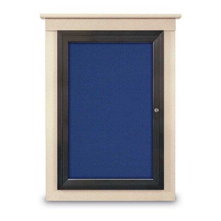 United Visual Products Single Door Enclosed Letterboard, 60"x42 UV1306TB-WHITE-BLACK